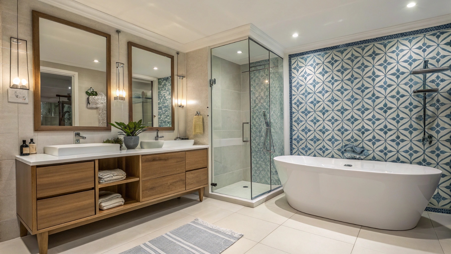 Керамическая плитка и керамогранит с рисунком: акценты и композиции